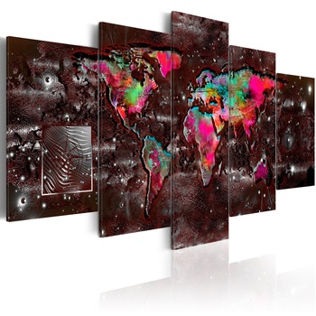 Tablou canvas 5 piese - Extravaganta colorata - 200x100 cm Tablou canvas 5 piese - Extravaganta colorata - 200x100 cm