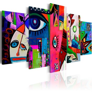 Tablou canvas 5 piese - Circul vietii de zi cu zi - 200x100 cm Tablou canvas 5 piese - Circul vietii de zi cu zi - 200x100 cm
