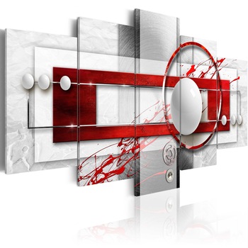 Tablou canvas 5 piese - Energia Crimson - 200x100 cm Tablou canvas 5 piese - Energia Crimson - 200x100 cm