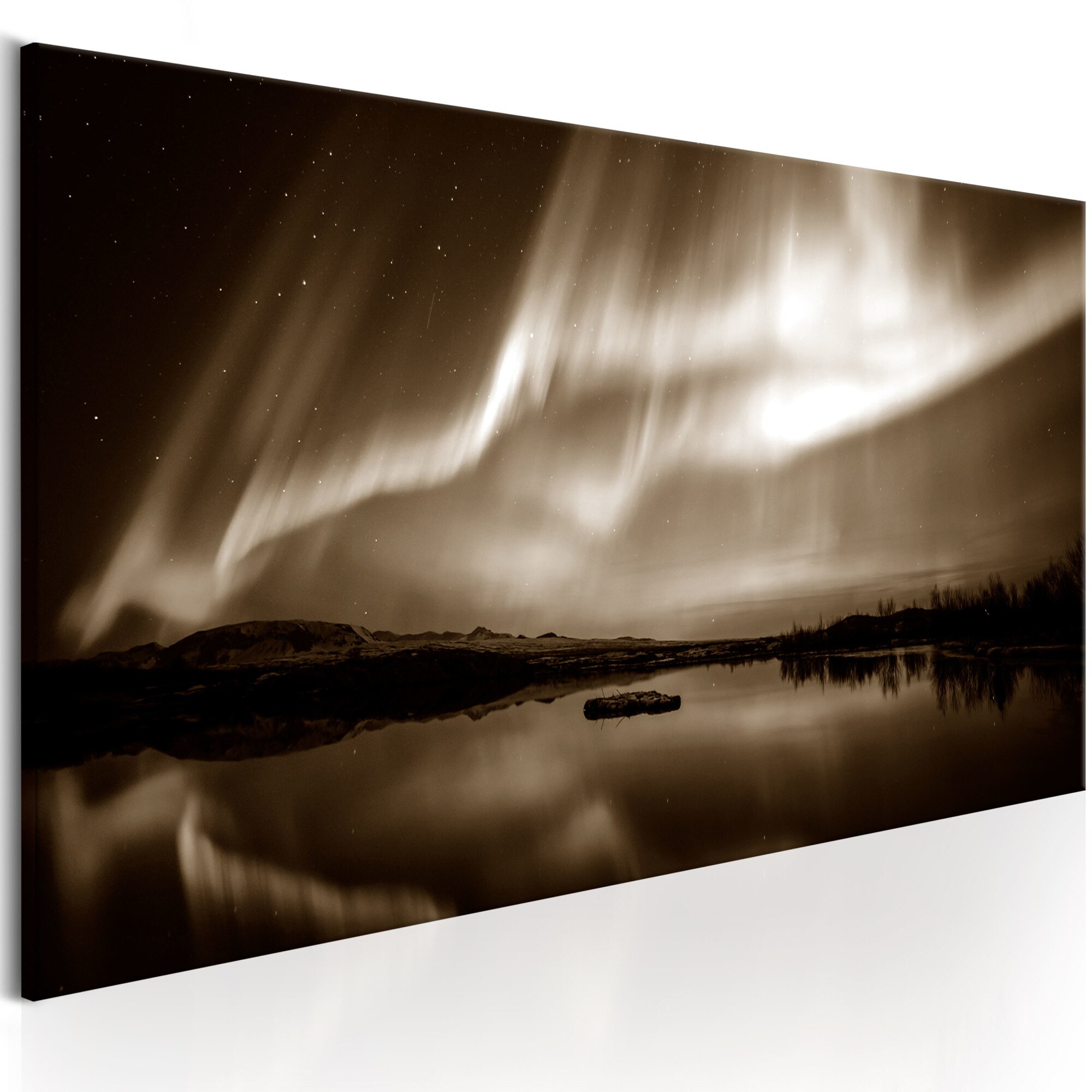 Tablou canvas - Lacul In Sepia - 135x45 cm