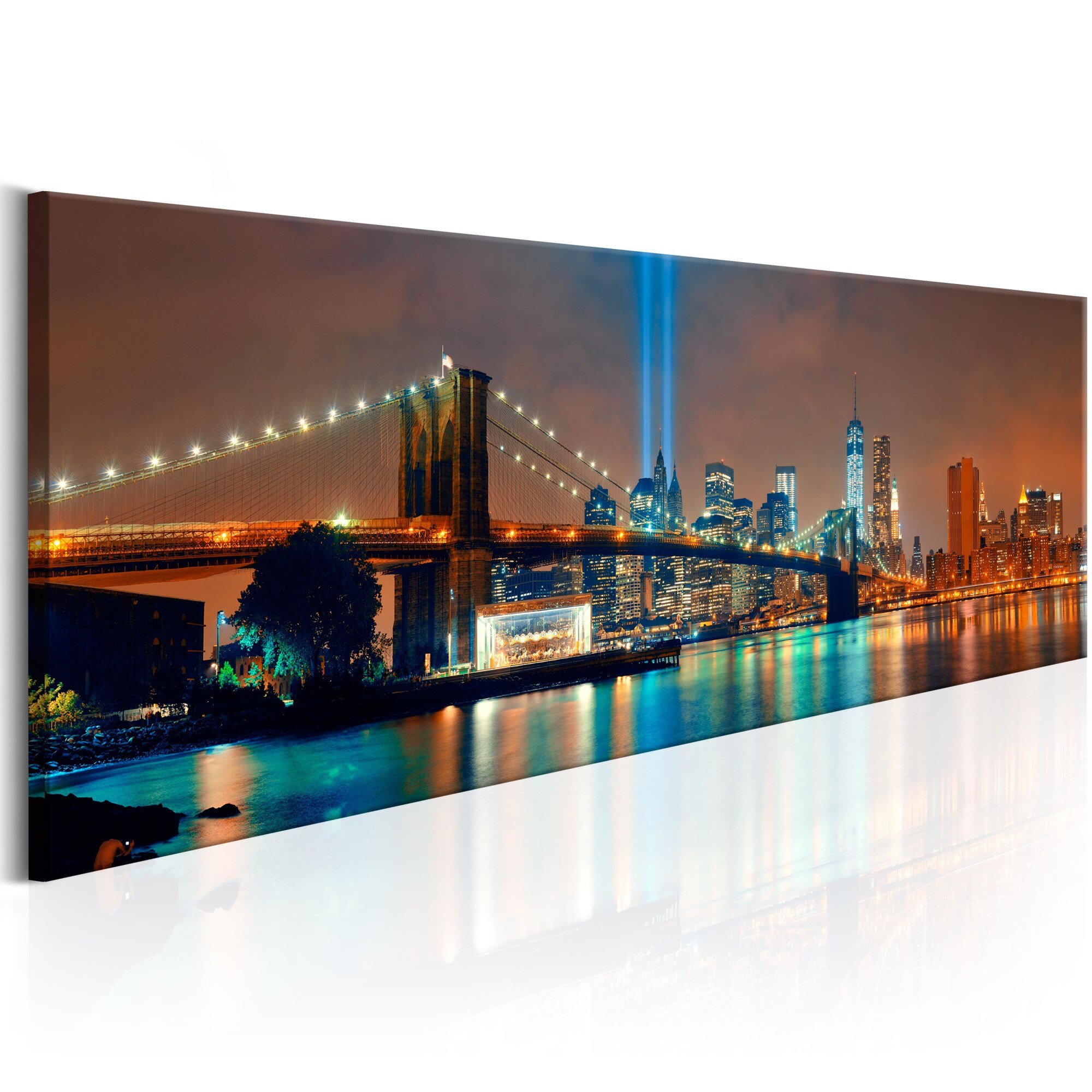Tablou canvas - New York City: Noapte frumoasa - 150x50 cm