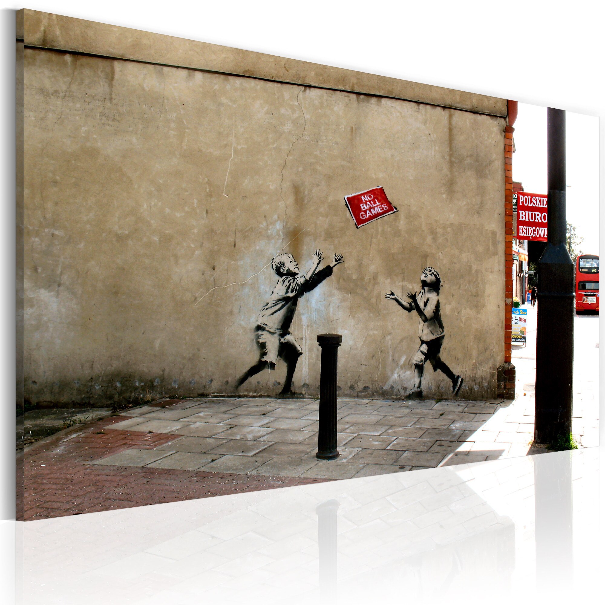 Tablou canvas - Nu exista jocuri cu mingea (Banksy) - 60x40 cm