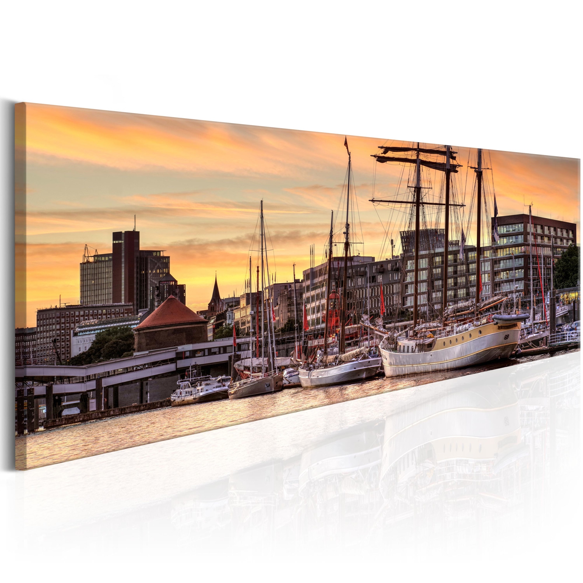 Tablou canvas - Port In Hamburg - 120x40 cm
