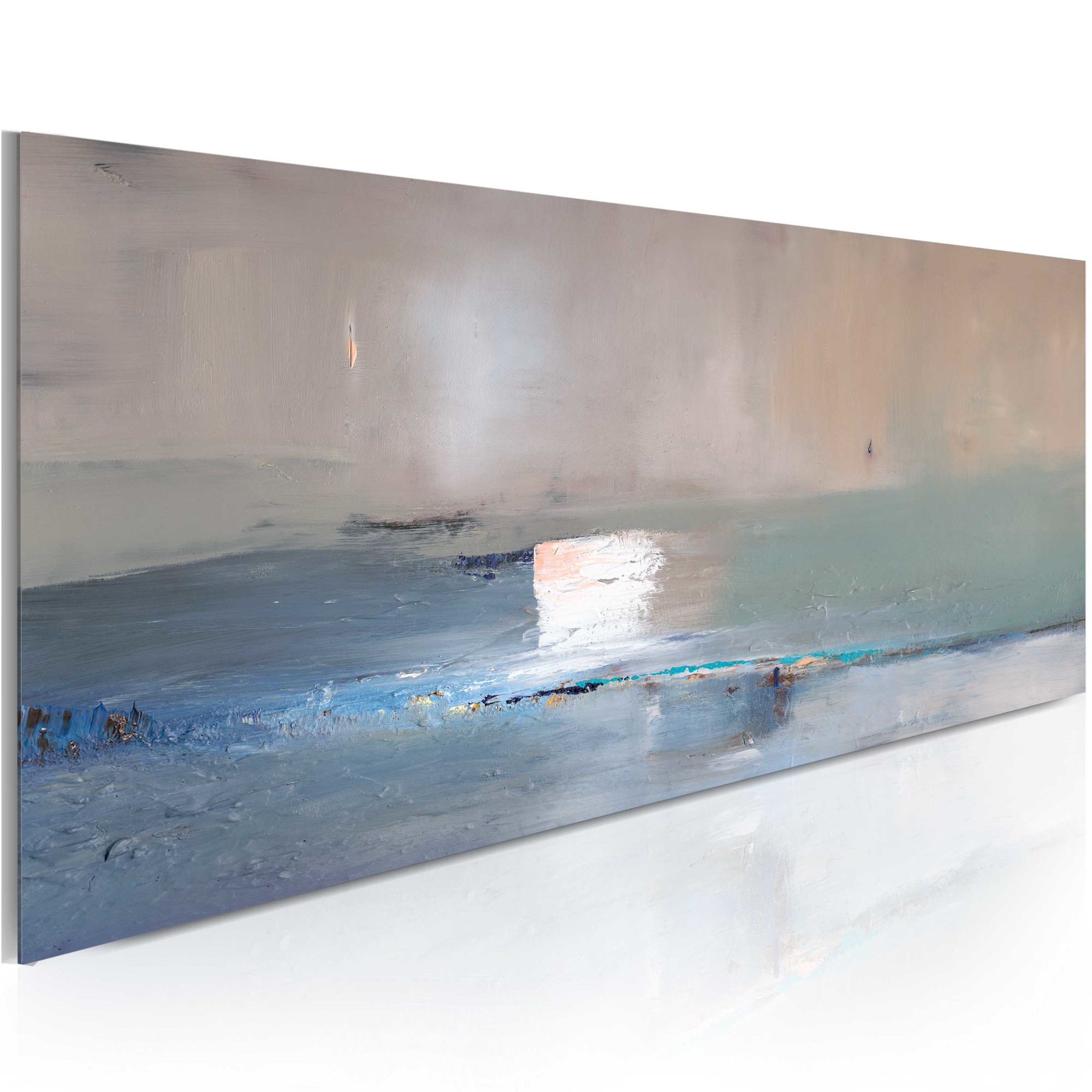 Tablou pictat manual - Primul val - 100 x 40 cm