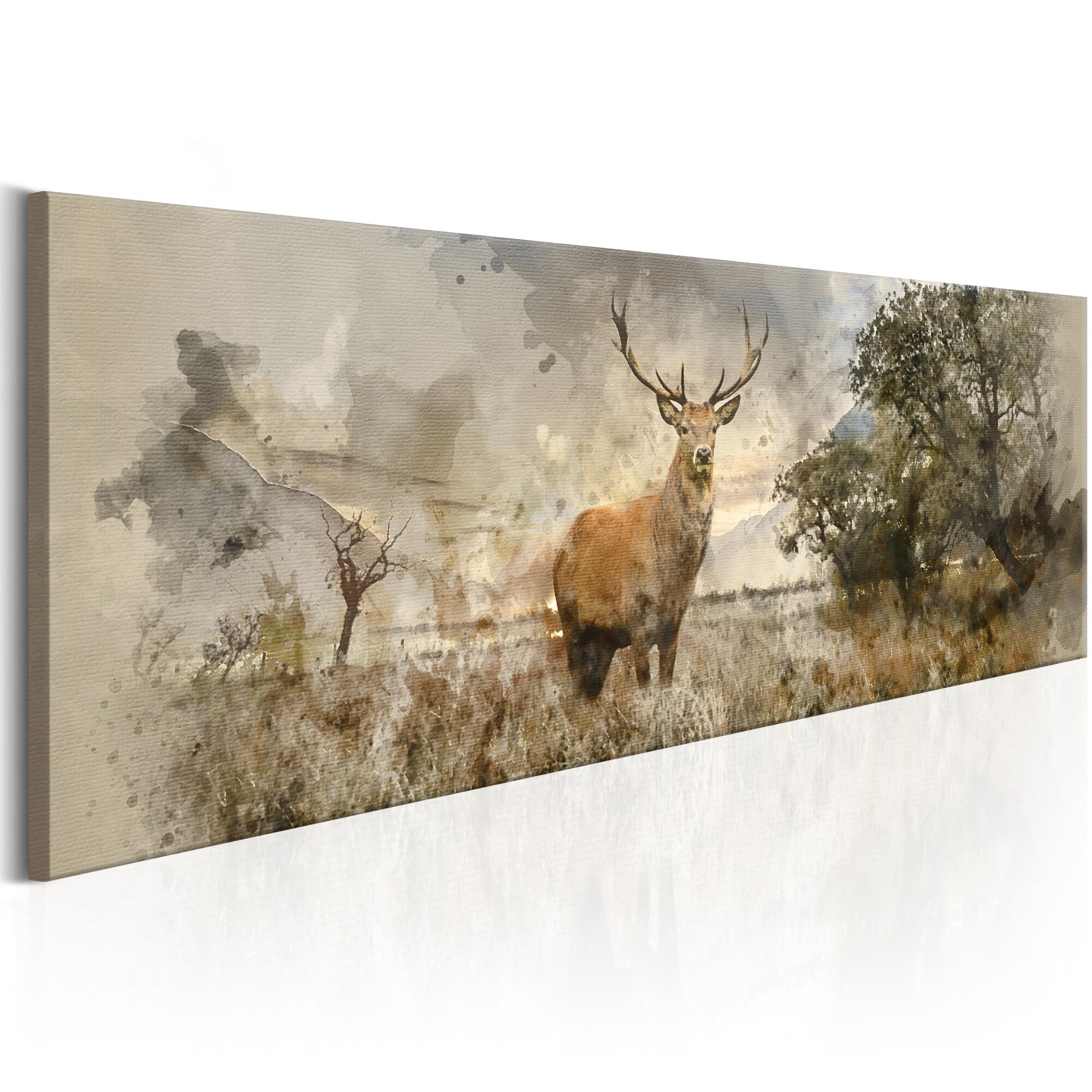 Tablou canvas - Acuarela Cerbul - 135x45 cm