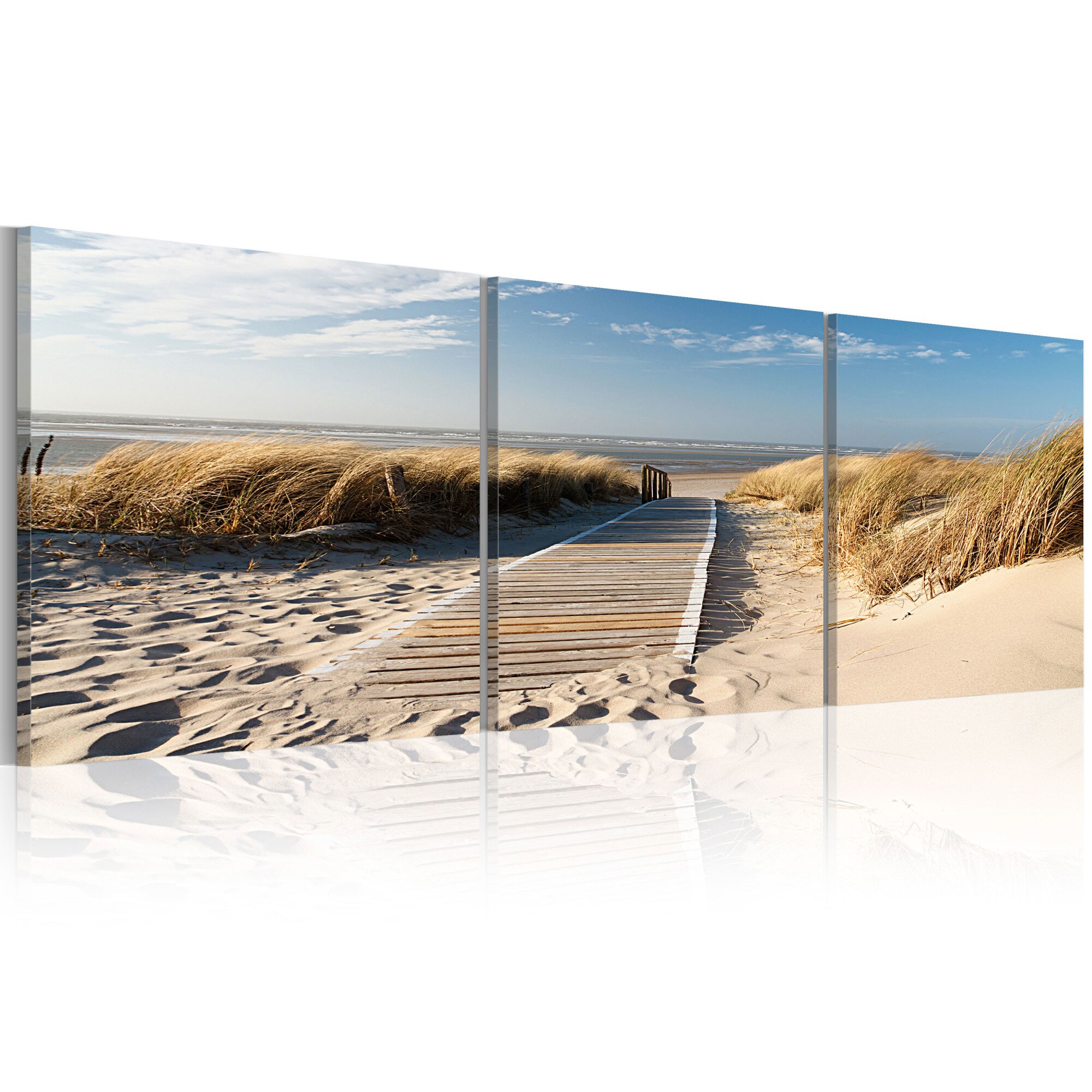 Tablou canvas 3 piese - Plaja (Triptic) - 120x40 cm