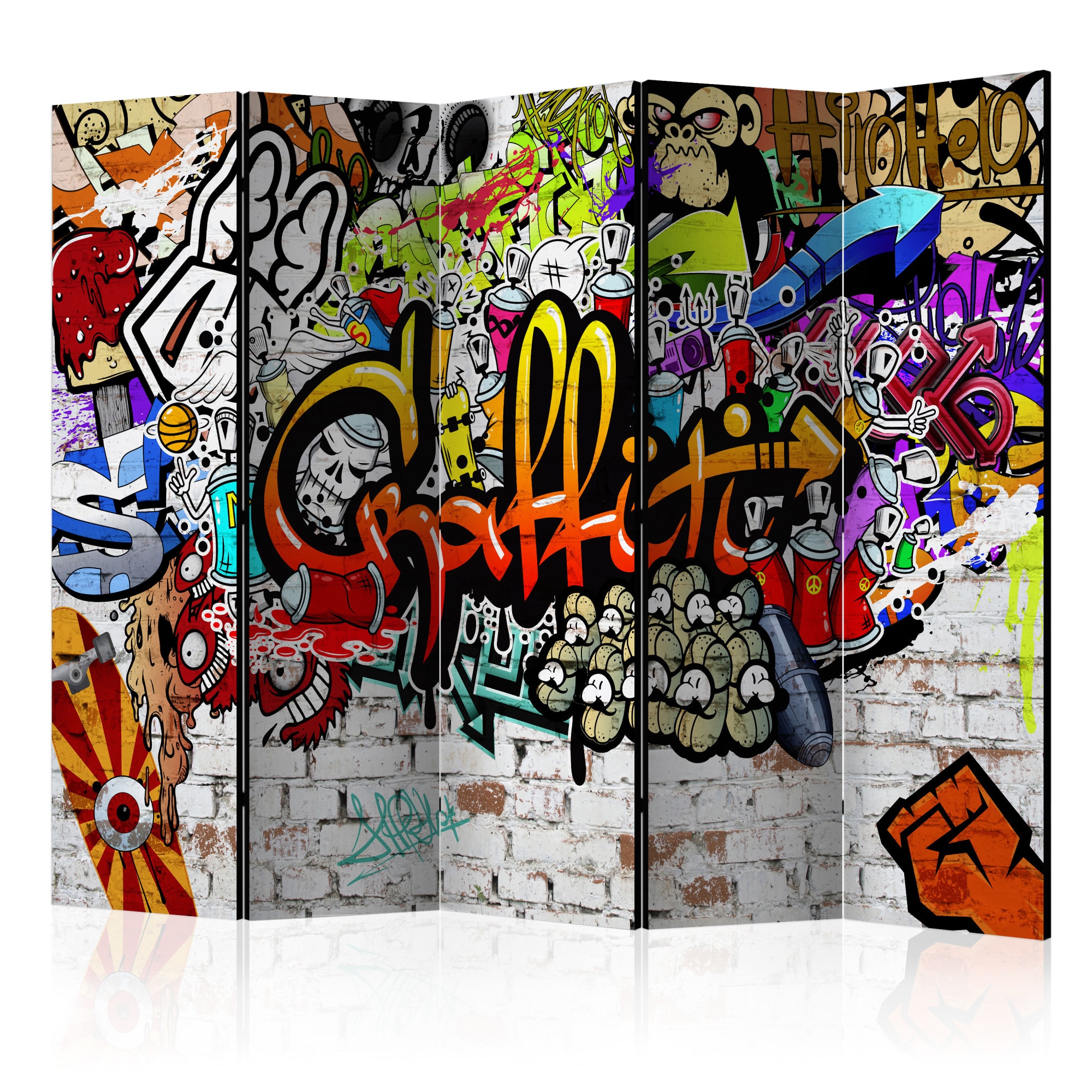 Paravan din 5 parti - Colourful Style - 225x172cm