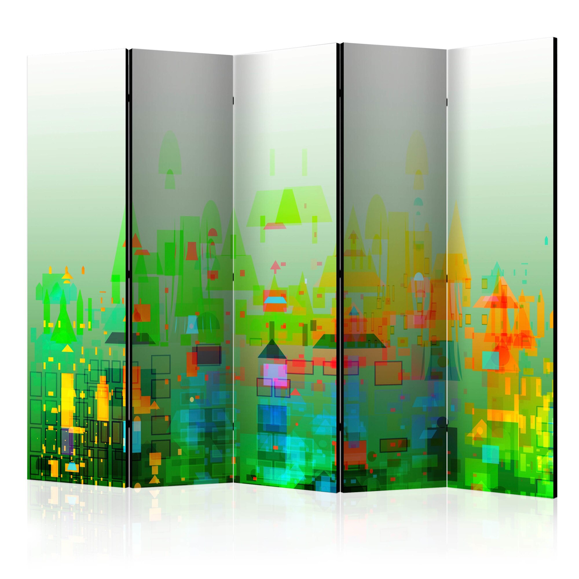 Paravan din 5 parti - Abstract City II - 225x172cm