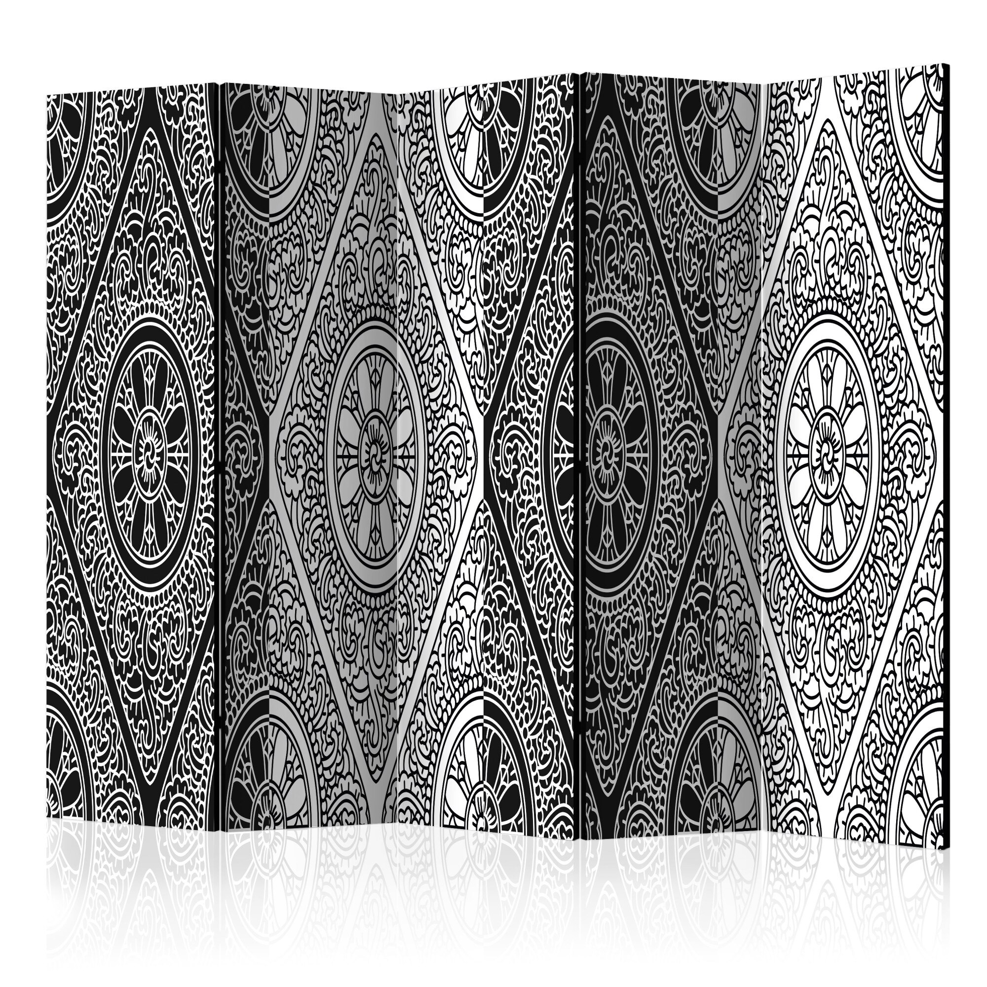 Paravan din 5 parti - Ethnic Monochrome II - 225x172cm