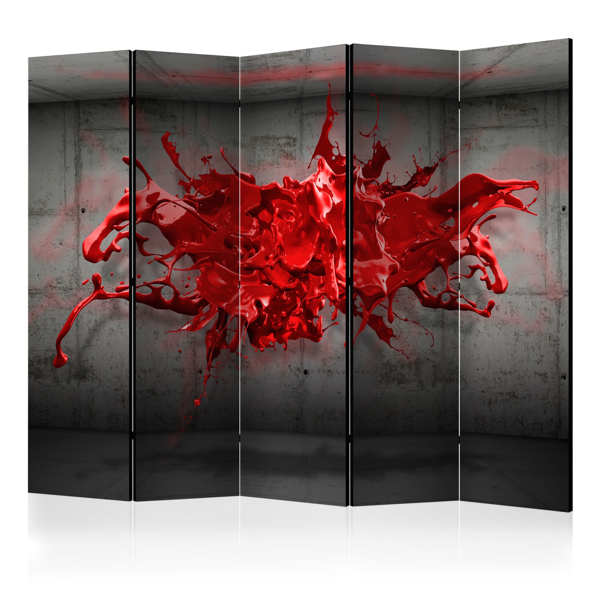 Paravan din 5 parti - Red Ink Blot II - 225x172cm