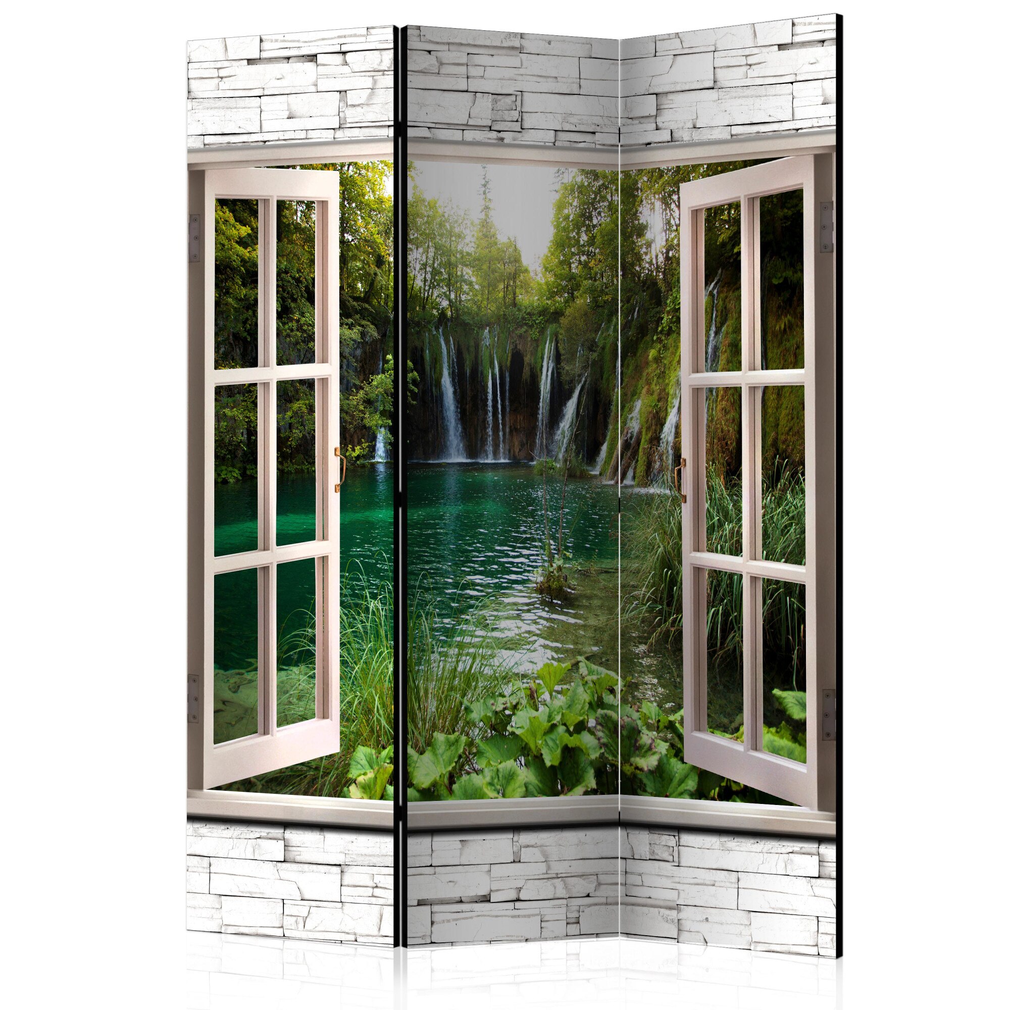 Paravan din 3 parti - Green Treasure - 135x172cm