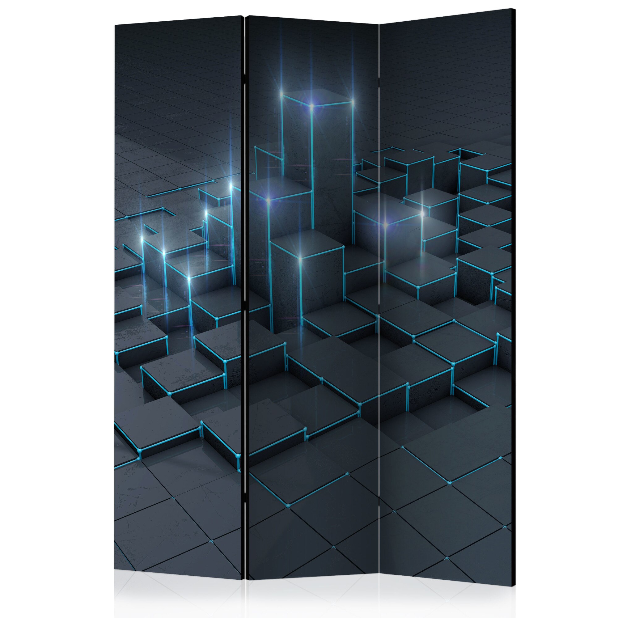 Paravan din 3 parti - Black City - 135x172cm