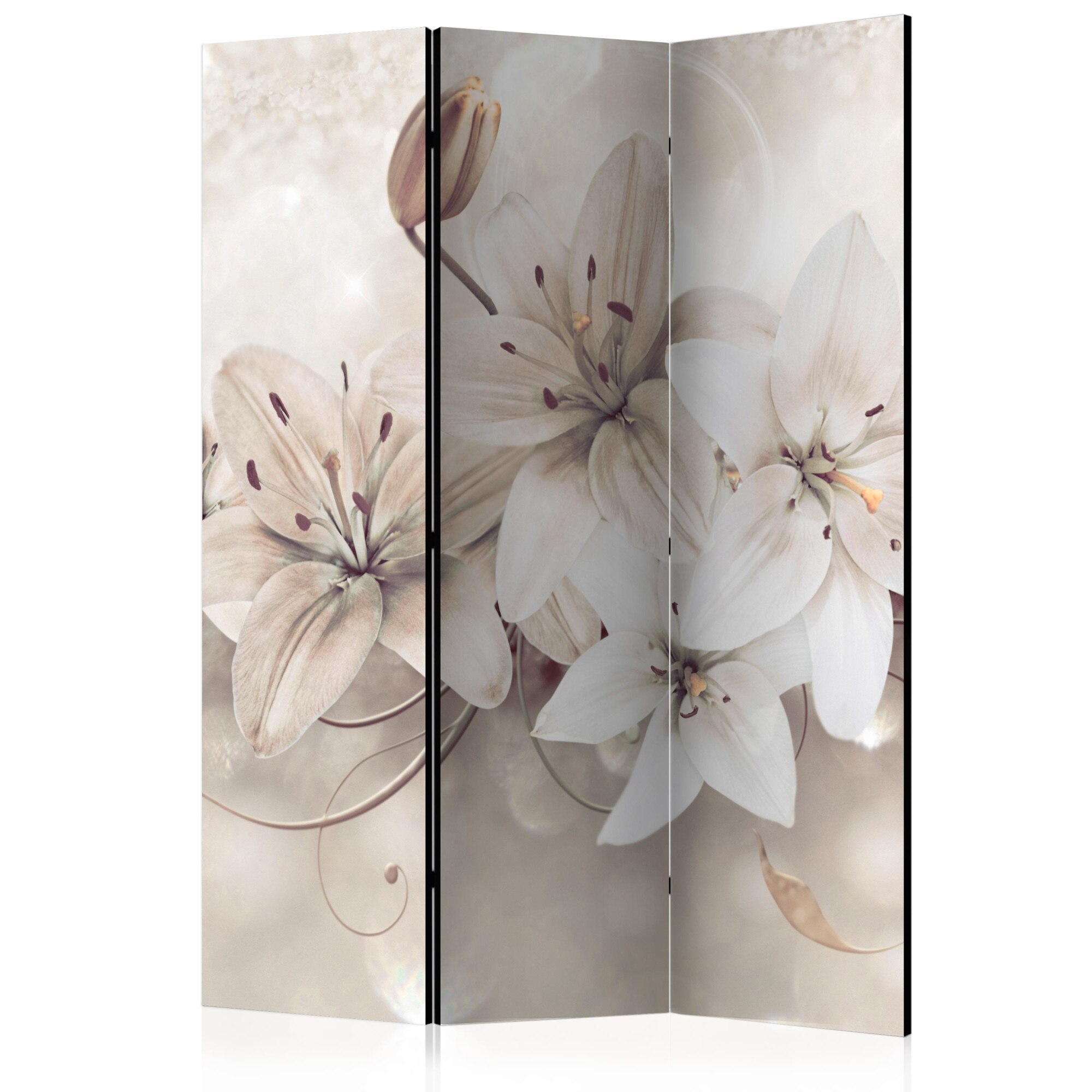 Paravan din 3 parti - Diamond Lilies - 135x172cm