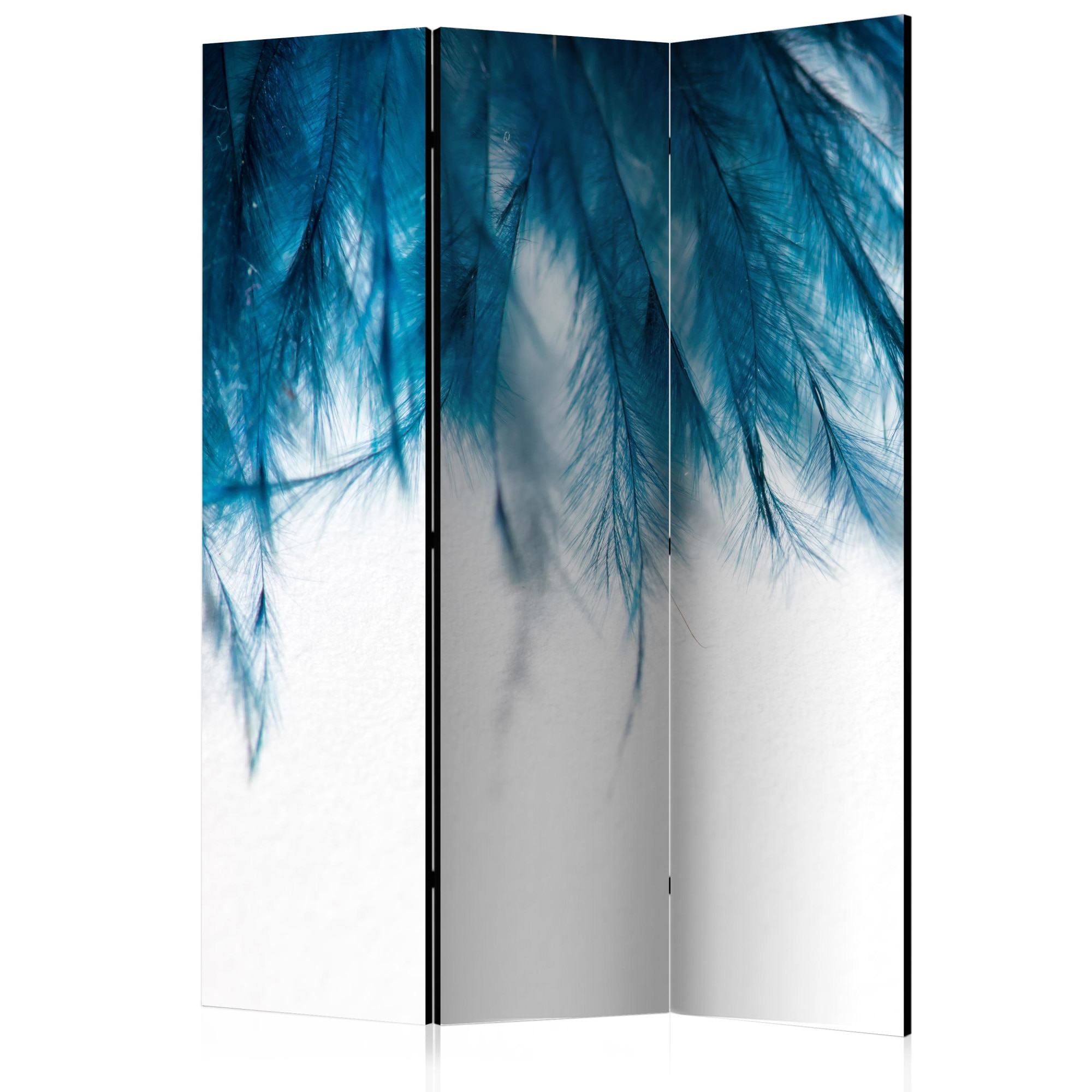 Paravan din 3 parti - Sapphire Feathers - 135x172cm