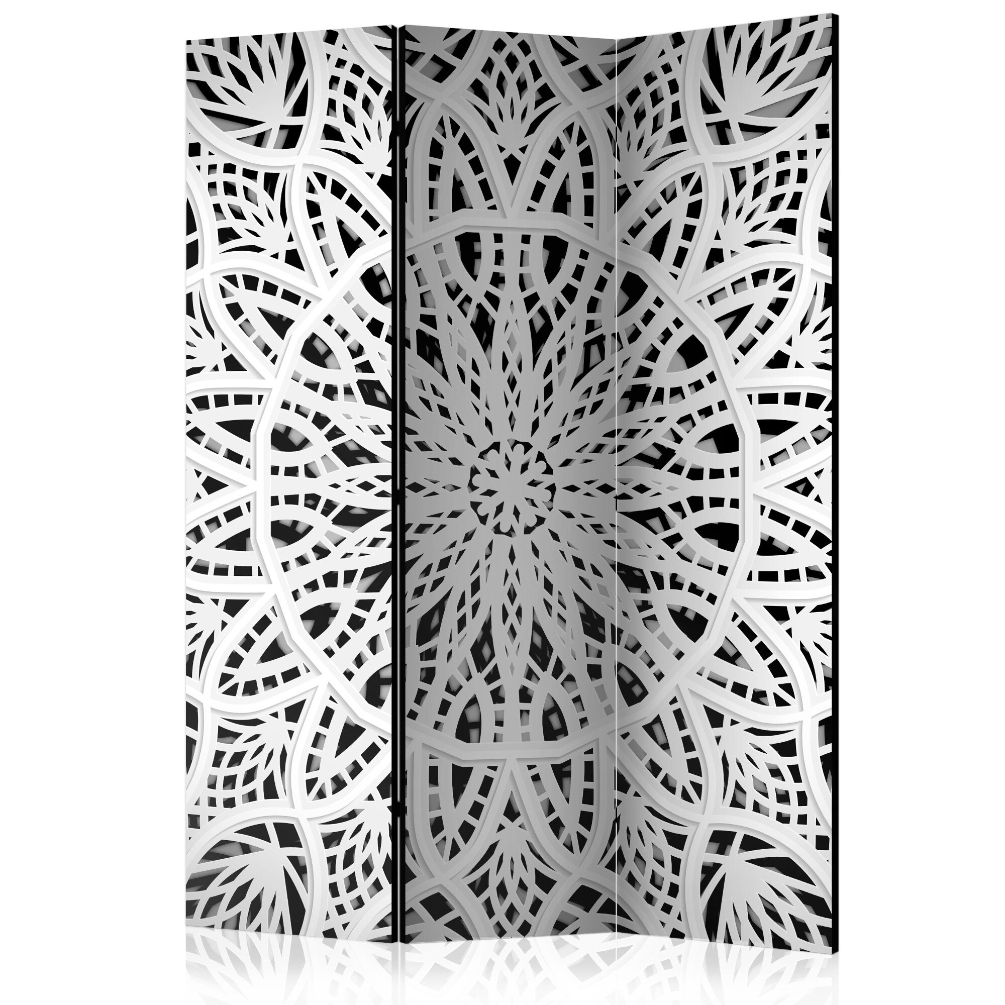 Paravan din 3 parti - White Mandala - 135x172cm
