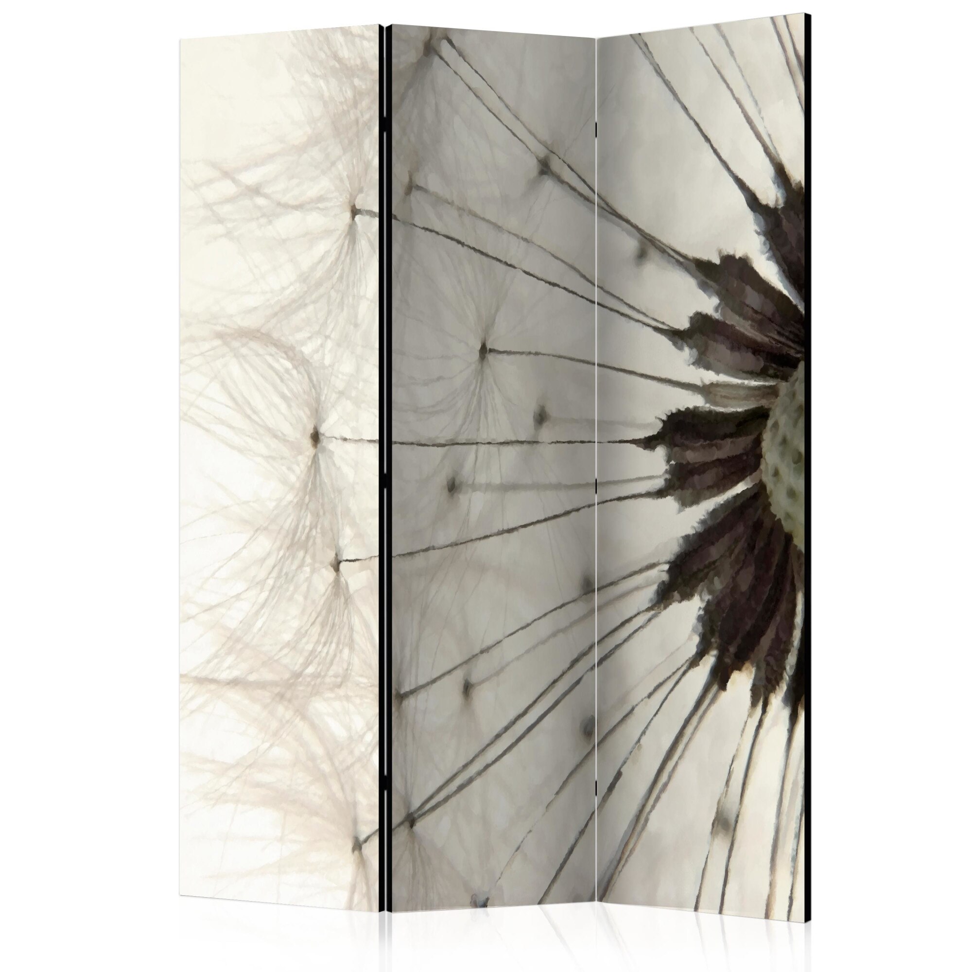 Paravan din 3 parti - White Dandelion - 135x172cm