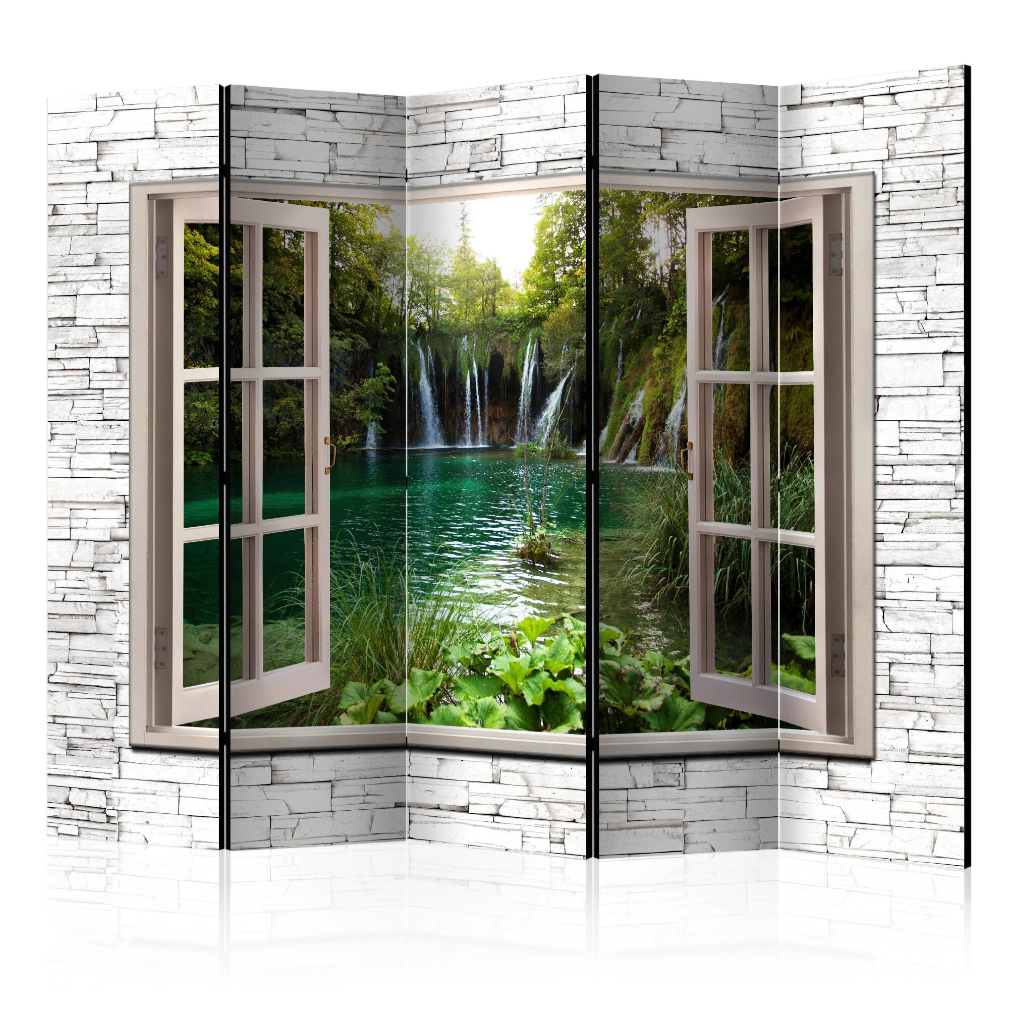 Paravan din 5 parti - Green Treasure II - 225x172cm