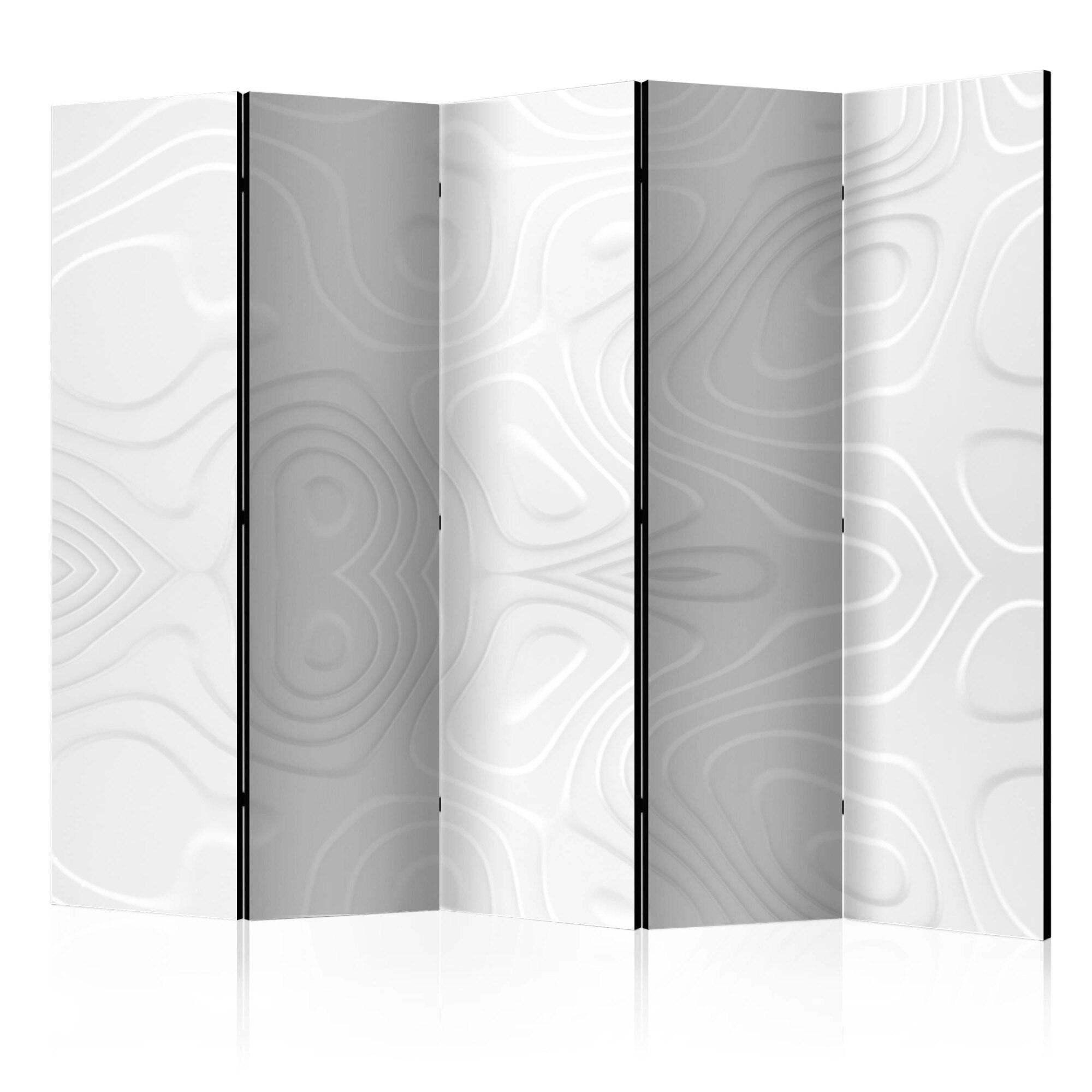 Paravan din 5 parti - Room divider - White waves II - 225x172cm