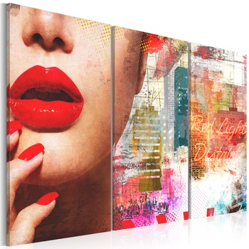 Tablou canvas 3 piese - Red Light District - 120x80 cm Tablou canvas 3 piese - Red Light District - 120x80 cm