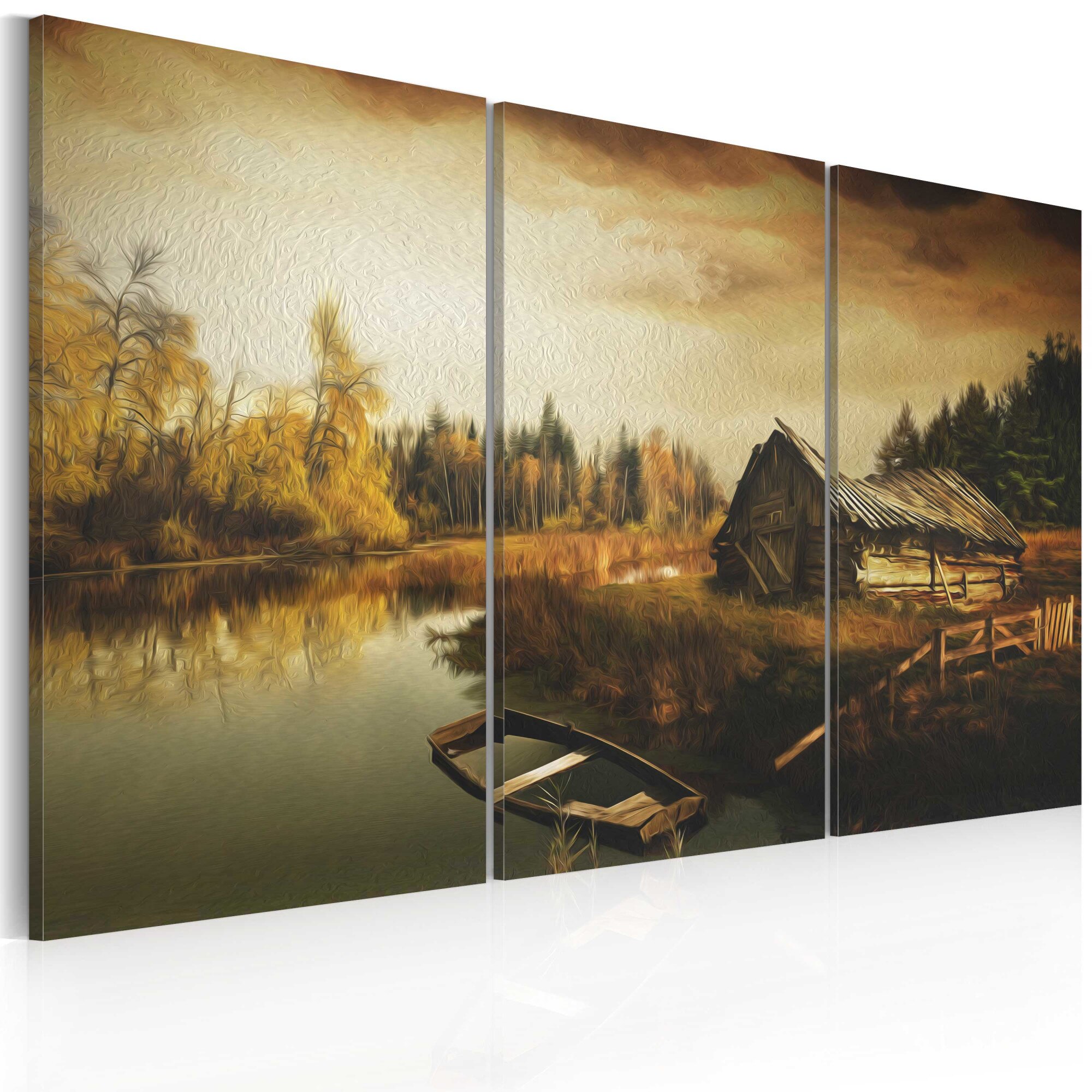 Tablou canvas 3 piese - Satul idilic triptic - 120x80 cm