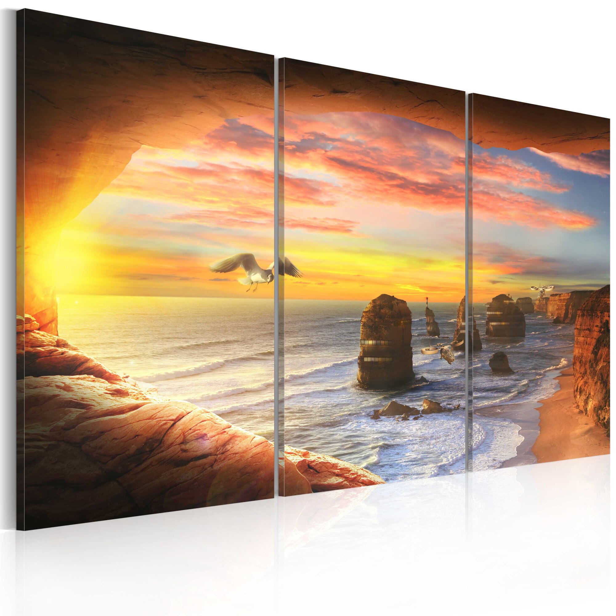 Tablou canvas 3 piese - Plaja Paradise - 60x40 cm