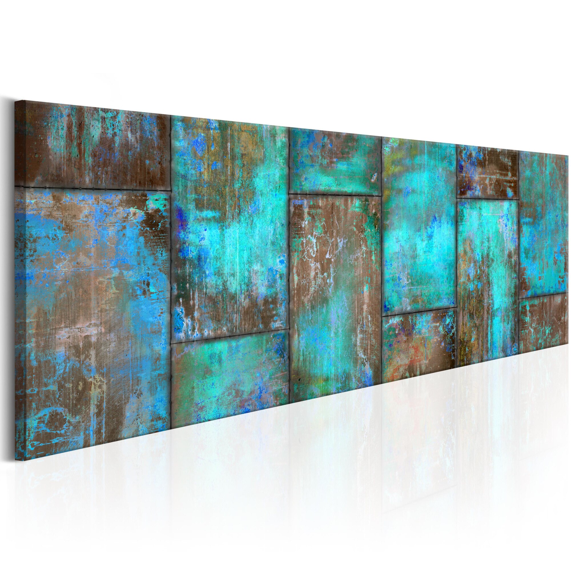 Tablou canvas - Mozaic metalic: albastru - 150x50 cm