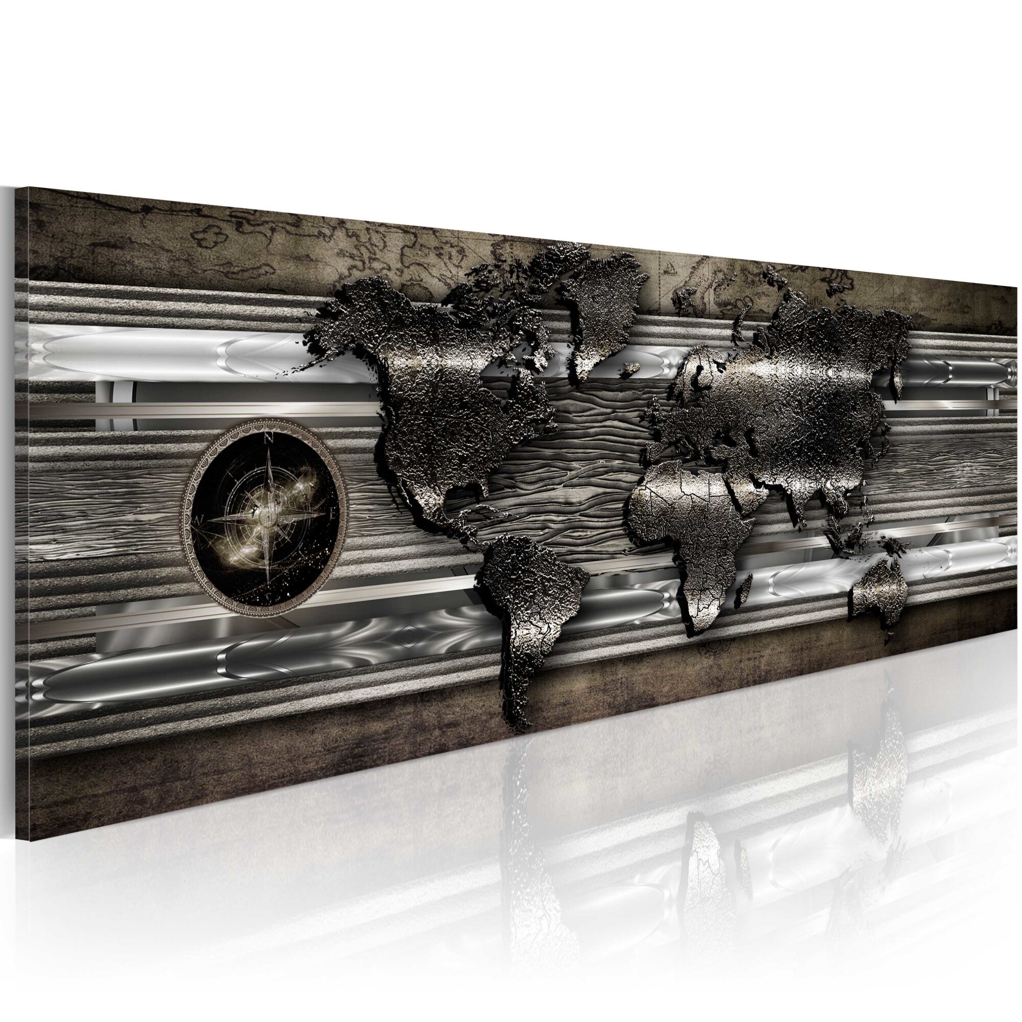 Tablou canvas - Harta metalica - 150x50 cm