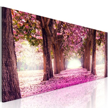 Tablou canvas - Fuchsia Garden - 150x50 cm Tablou canvas - Fuchsia Garden - 150x50 cm