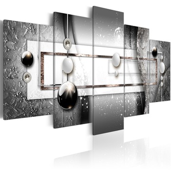 Tablou canvas 5 piese - Gri de simetrie - 100x50 cm Tablou canvas 5 piese - Gri de simetrie - 100x50 cm