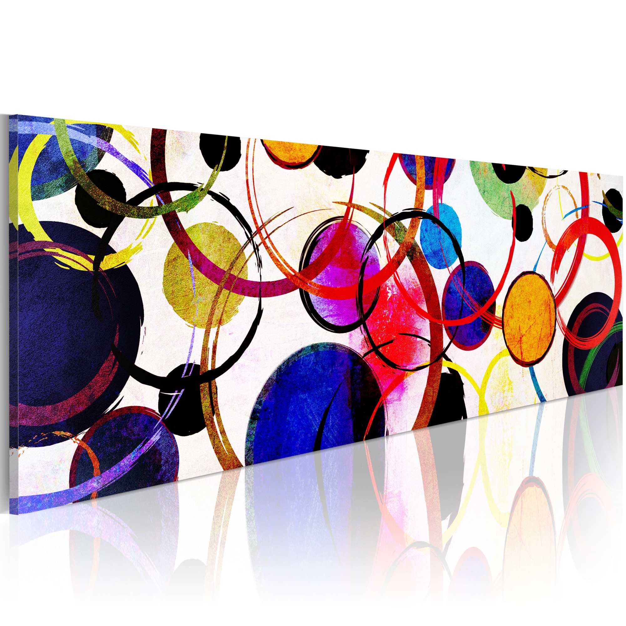 Tablou canvas - Cercuri de curcubeu - 150x50 cm