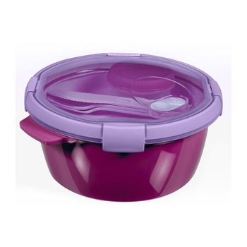Caserola Curver Smart To Go 232675, Plastic, Rotunda, 1,6 L, Violet Caserola Curver Smart To Go 232675, Plastic, Rotunda, 1,6 L, Violet