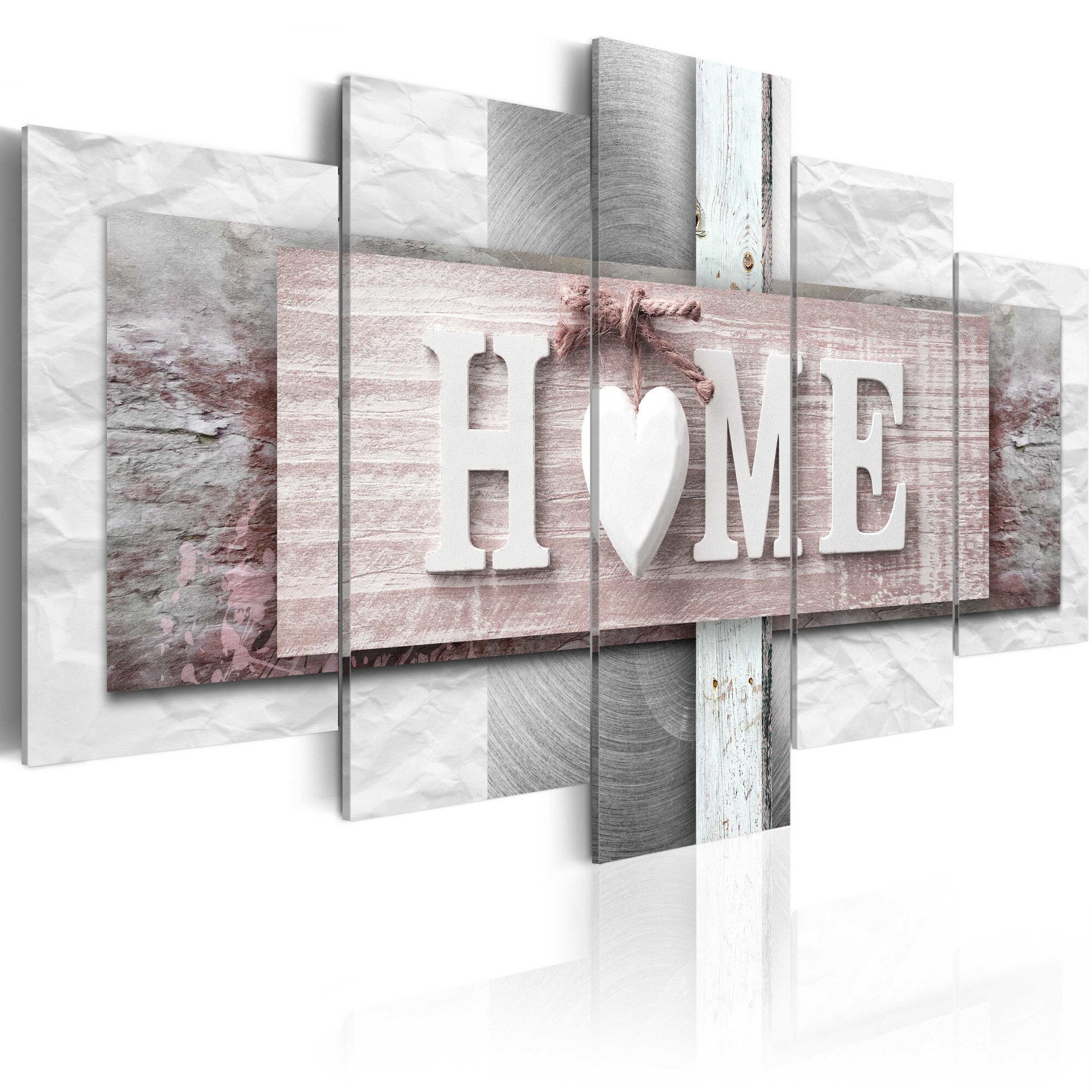 Tablou canvas 5 piese - Acasa: Eclectism - 100x50 cm