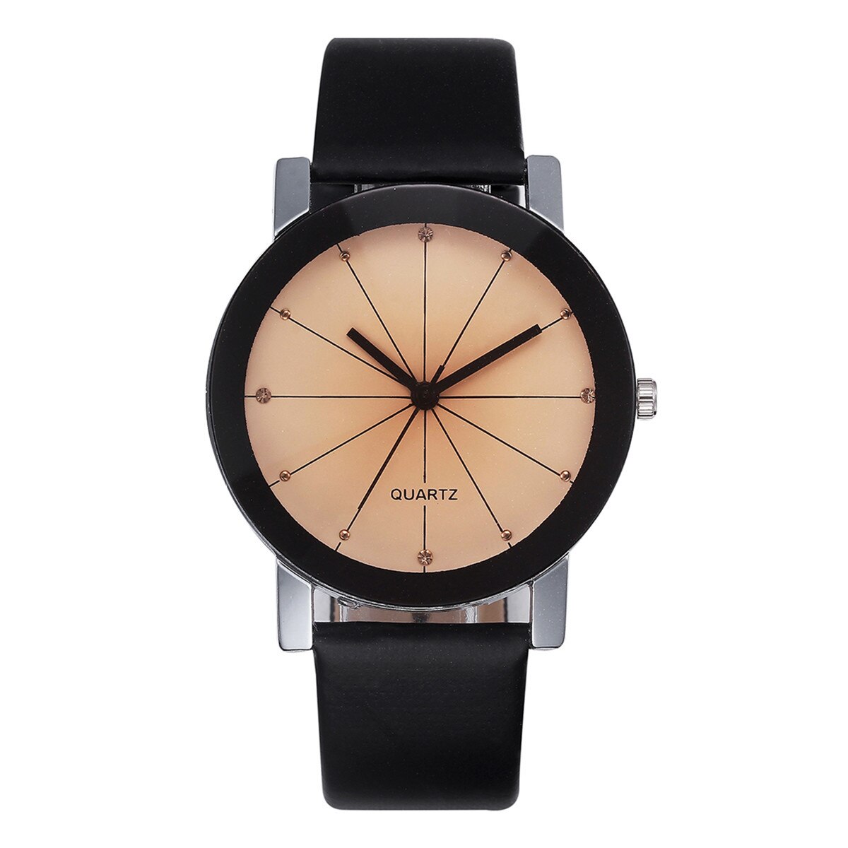 Ceas de dama Fashion Geneva, curea piele, model negru, CS133