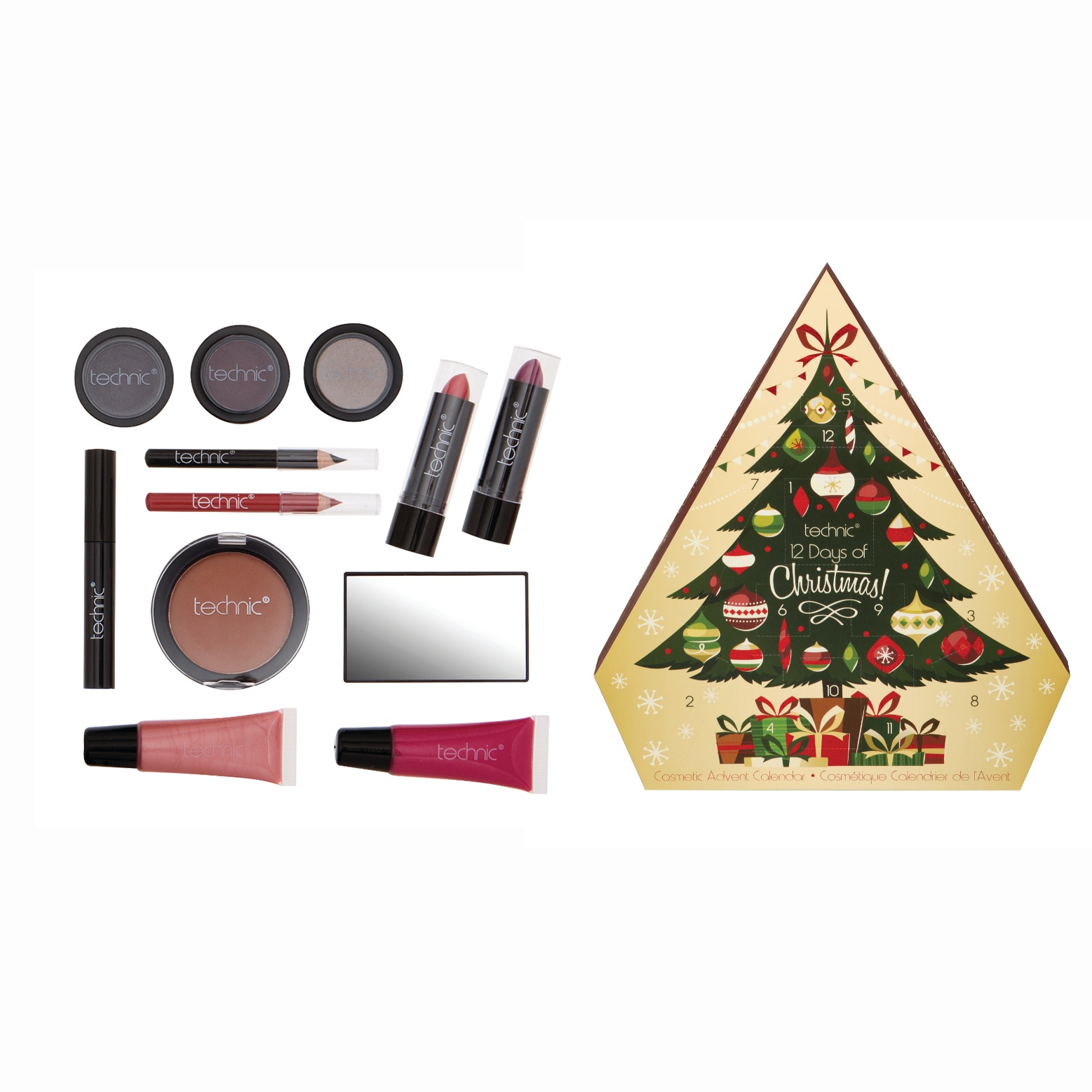 Set cadou machiaj Technic Advent Calendar Christmas Tree 12 Days