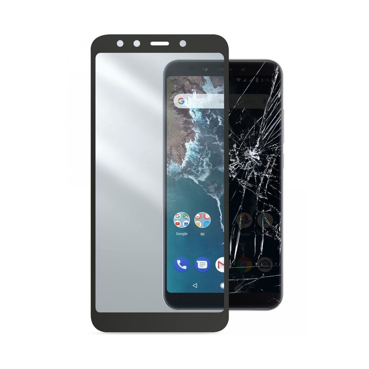 Закален стъклен протектор Cellularline за Xiaomi Mi A2, Черен