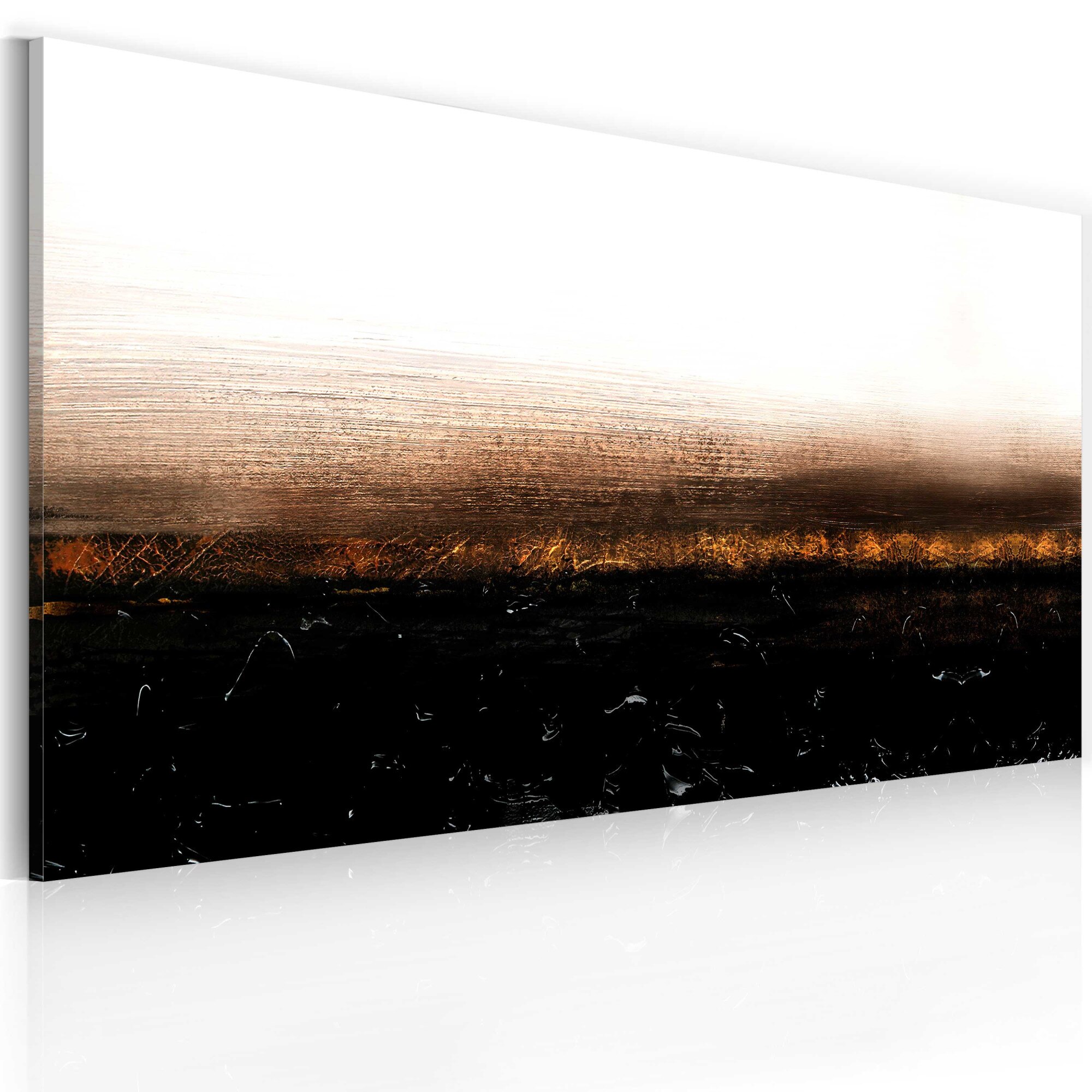 Tablou pictat manual - Pamant negru (abstractizare) - 120 x 60 cm