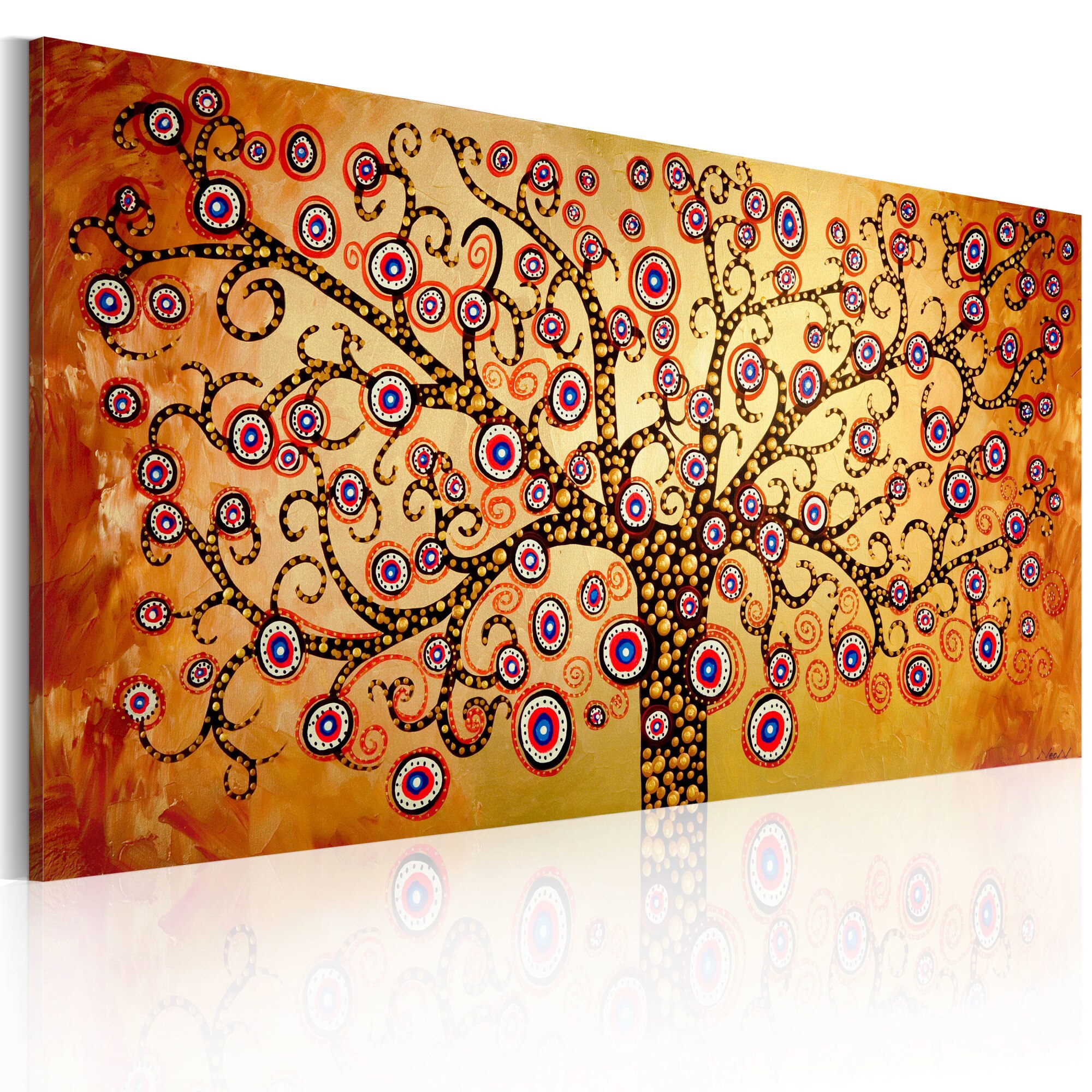 Tablou pictat manual - Peacock - 120 x 60 cm