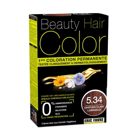 Vopsea de par Beauty Hair Color, 5.34 Saten Deschis Luminos, 160 ml