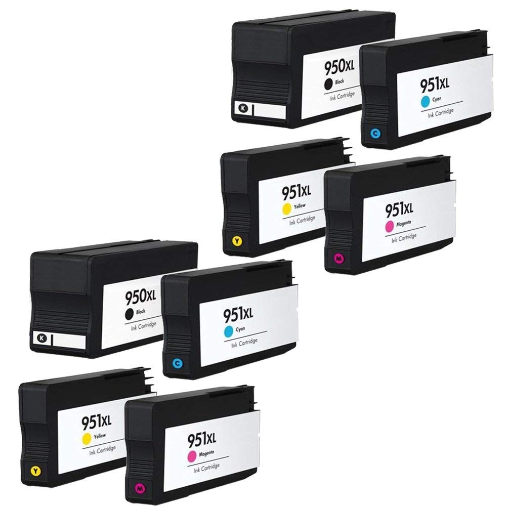 Set 8 Cartuse Compatibile HP 950XL 2 Black/2 Cyan/2 Magenta/2 Yellow,Compatibile cu HP 6800 / 6812 / 6815 / 6820 / 6822 / 6825 6200 / 6230 / 251 dw / 276 dw / 8100 / 8600 / 8600 Plus / 8600