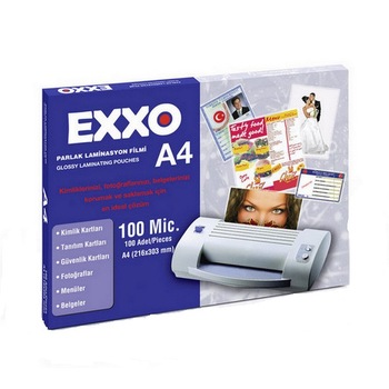Folie pentru laminare, A4, 100 microni, 100 buc/top, Exxo Folie pentru laminare, A4, 100 microni, 100 buc/top, Exxo