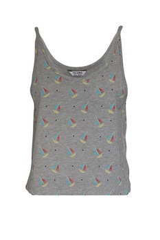 Top imprimeu marin, de dama, Pull & Bear, Gri, S EU Top imprimeu marin, de dama, Pull & Bear, Gri, S EU