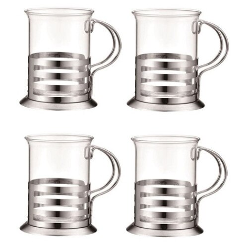 Set 4 cani din sticla, 200 ml x 4 ,Grunberg