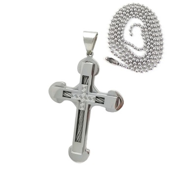 Pandantiv Medalion Lantisor Colier Cruce - Inox + Lantisor Pandantiv Medalion Lantisor Colier Cruce - Inox + Lantisor