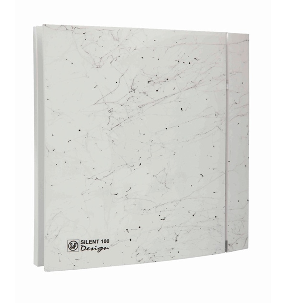 Ventilator de extractie pentru baie si grupuri sanitare Soler & Palau Silent 100 CRZ Marble White Design 4C, Sistem axial, Diametru 100 mm, 2100 RPM, Debit aer 85 mc/h