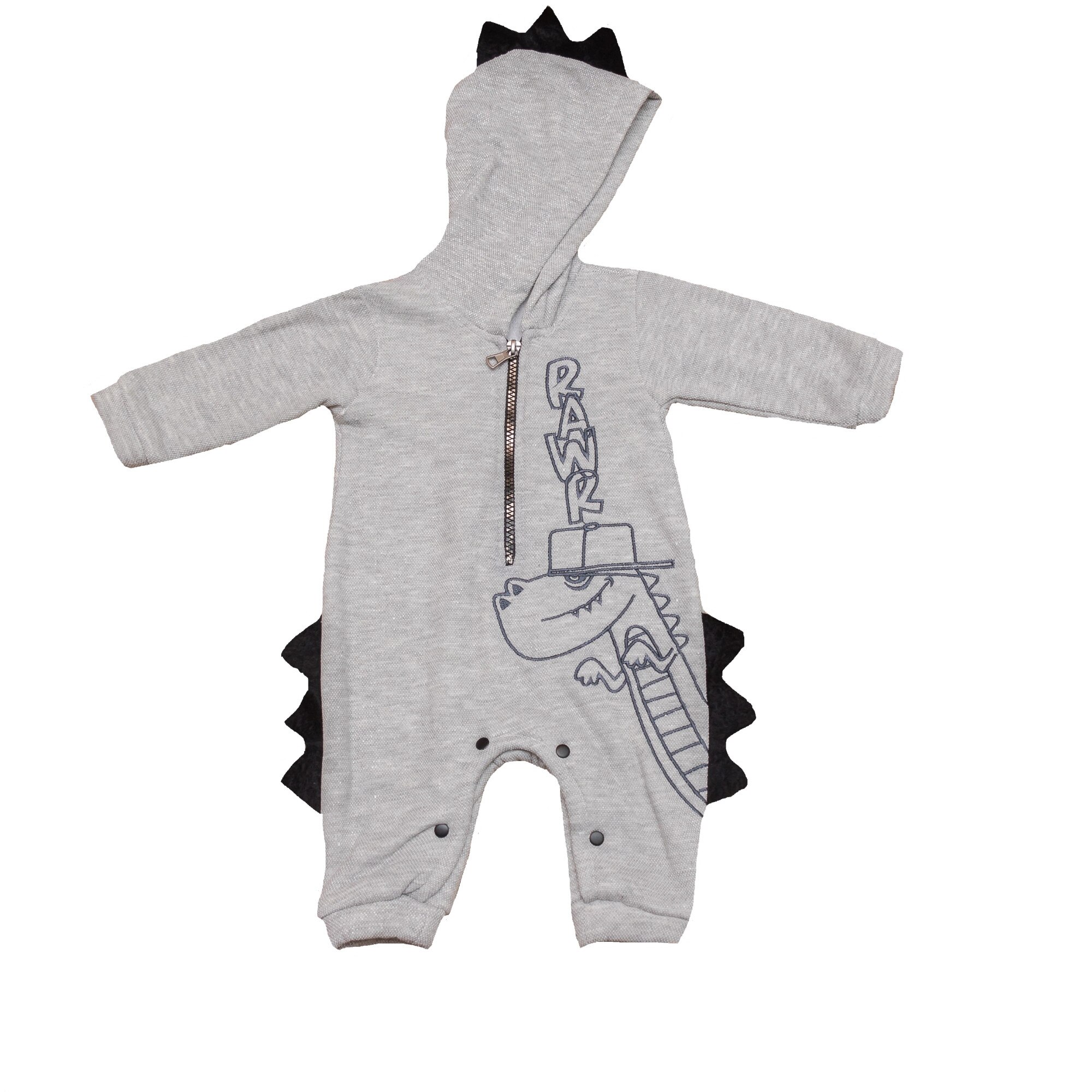 Combinezon flausat de toamna pentru baieti, Dino, varsta 3 luni, 62 cm