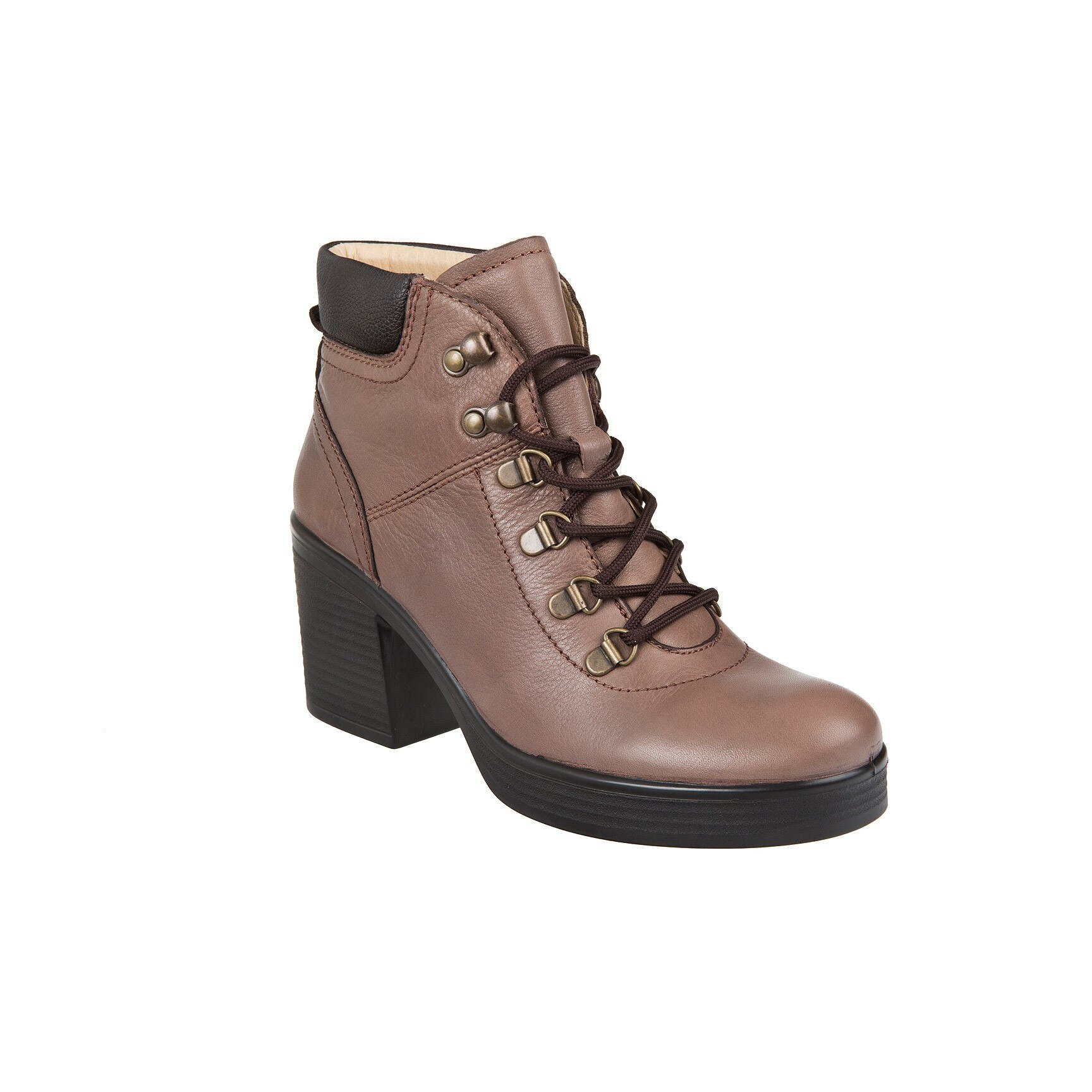 Botine dama din piele naturala Atrai, Taupe