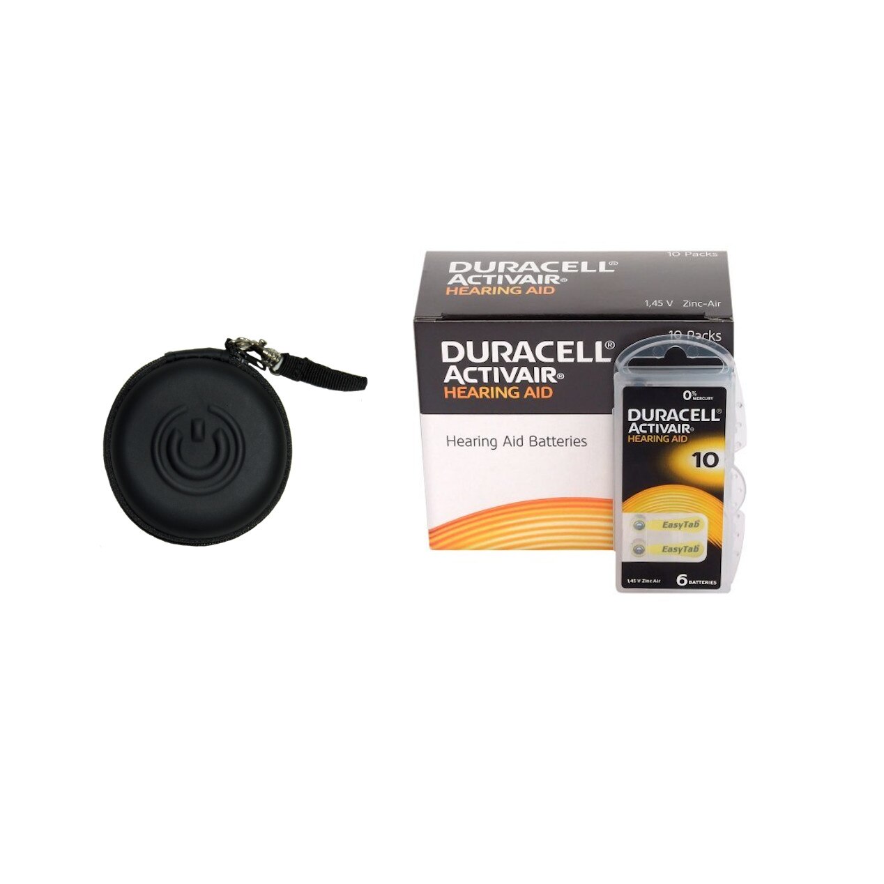Baterii Duracell ZA10 pentru aparate auditive PR70 DA10 10 blistere / 60 baterii + Husa pentru aparat auditiv Cadou la fiecare comanda