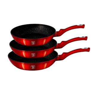 Set 3 tigai, aluminiu forjat cu 3 straturi marmura, Berlinger Haus 20x24x28 cm Set 3 tigai, aluminiu forjat cu 3 straturi marmura, Berlinger Haus 20x24x28 cm