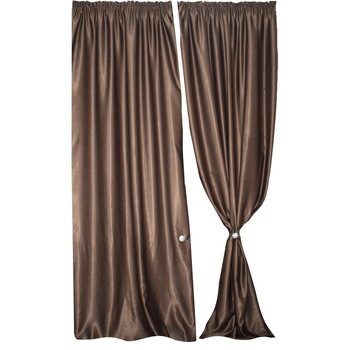 Set 2 draperii MASTEL 140x245cmx2 culoare maro,model catifelat uni Set 2 draperii MASTEL 140x245cmx2 culoare maro,model catifelat uni