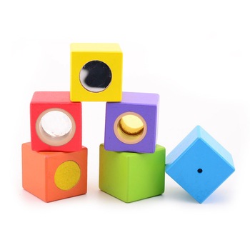 Set Cuburi cu activitati Jouéco, 6 cuburi, Lemn Set Cuburi cu activitati Jouéco, 6 cuburi, Lemn